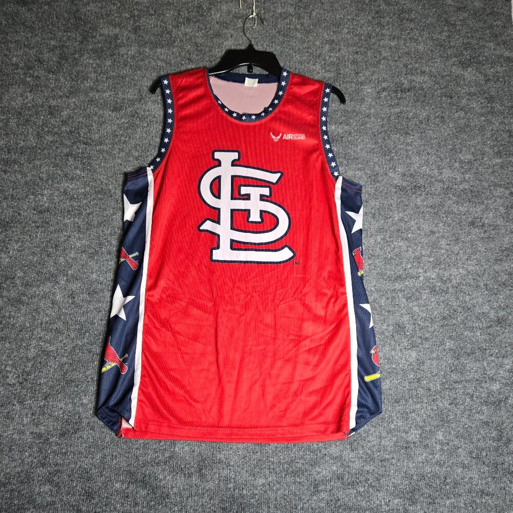 Mens MLB St.Louis Cardinals National Guard SGA Stars Basketball Jersey - Size XL
